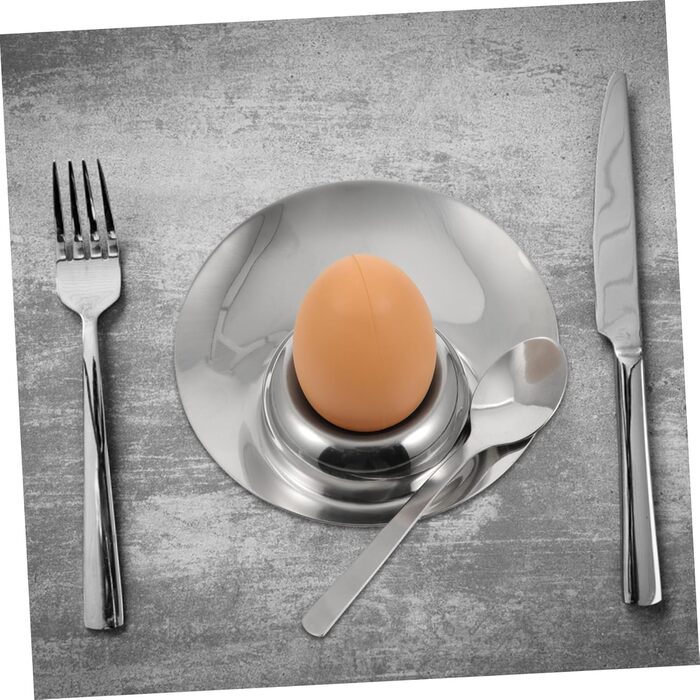 Підставка для яєць 12 см з ложкою, нержавіюча сталь Toyvian