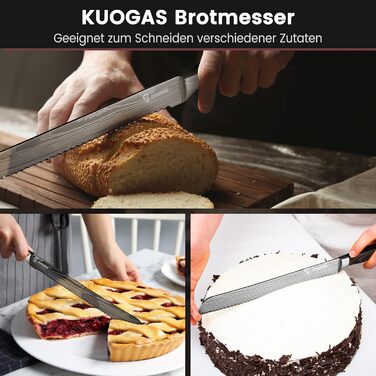 Нож для хлеба с волнистой заточкой 26 см KUOGAS