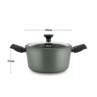 Каструля Fissman BRILLIANT 24x12см / 4,5л зі знімними ручками (14382)