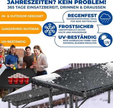 Стіл-фуршет для кемпінгу 183 х 86 х 74 см KESSER