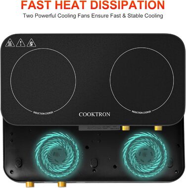 Портативна індукційна варильна поверхня на 2 конфорки 1800 Вт COOKTRON