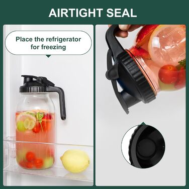 Глечик скляний з кришкою 2 шт 1,8 л Liuruiyu