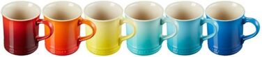 Набор из 6 больших чашек для капучино 400 мл, разноцветный Le Creuset