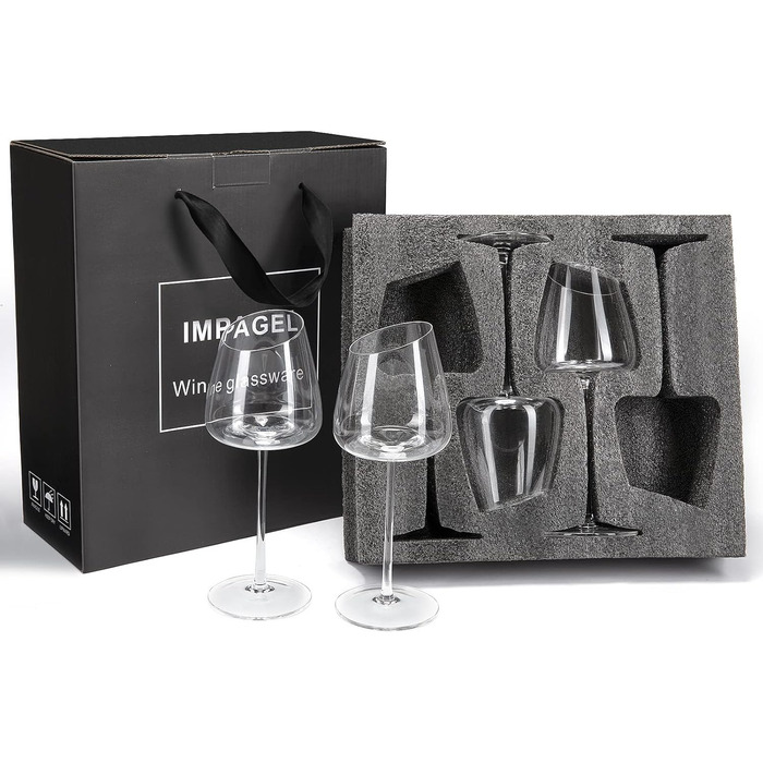 Набор из 4 элегантных бокалов для красного и белого вина 400 мл IMPAGEL