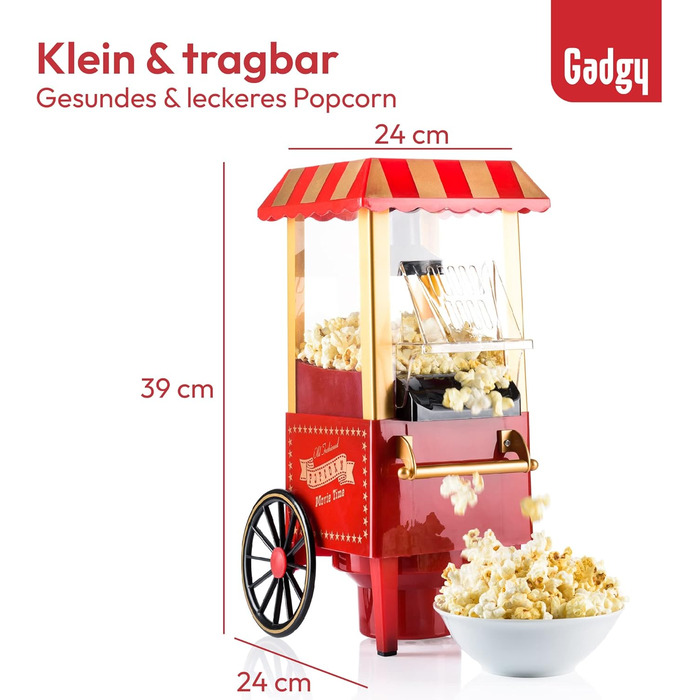 Машина для попкорну 1,9 л у вигляді візка Gadgy