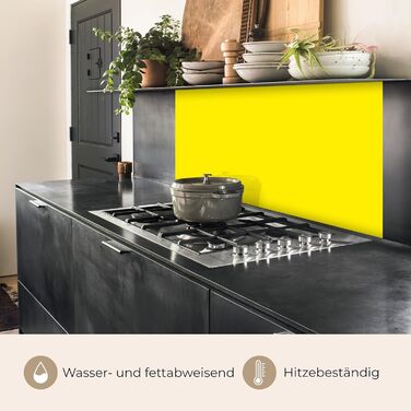 Кухонний фартух 60x250 см, самоклеючий фартух, кухонний фартух, кухонний фасад, самоклеючі кухонні фартухи - Осінь (Жовтий - Однотонний, 60 x 100 см)