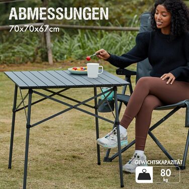 Складной кемпинговый стол темно-серый Portal