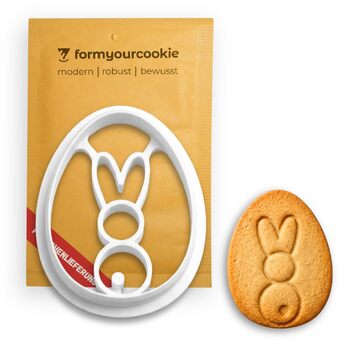 Набір із 3 формочок для пасхального печива, смугастий візерунок у формі пасхального яйця, кролик, 2 в 1 зі штампом, 5 x 4 см, можна мити в посудомийній машині, екологічно чисті, стійкі до іржі (пасхальне яйце кролик 1 (5x4 см))