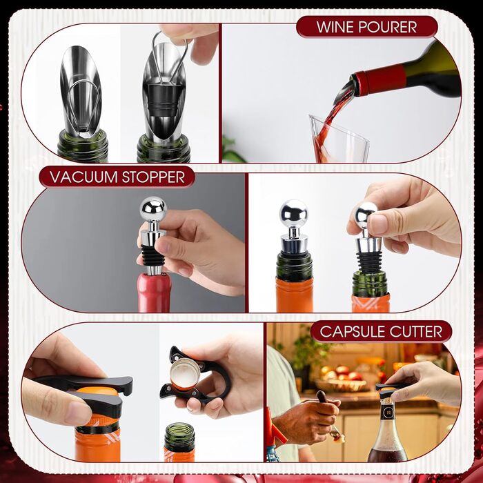 Преміум набір для вина 5 предметів Raxfekro