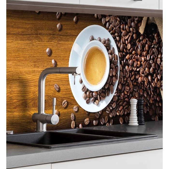 Самоклеючий кухонний фартух - матовий, преміальна бризкозахисна плівка 0,4 мм як доступна альтернатива склу, легке встановлення та очищення - висота 60 см - Дизайн Світло-сірий мармур 180 x 60 см (кавово-коричневий, Ш 280 см x В 60 см, 0,2 мм)