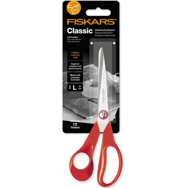 Універсальні ножиці Fiskars Classic, 21 см, для шульги, червоні (1000814)