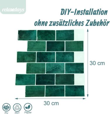 Клейкая самоклеющаяся плитка 30 х 30 см 20 шт Relaxdays