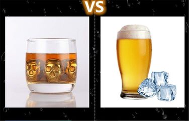 Набір охолоджувальних каменів для віскі у формі черепа золоті Ulalaza