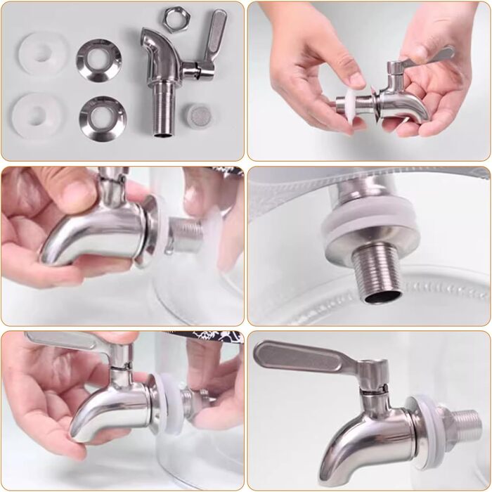 Стеклянный диспенсер для напитков 4 л Hiziwimi