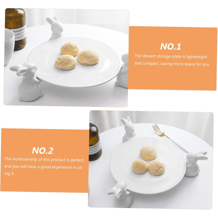 Керамічна тарілка для торта з кроликами 24,5 см VICASKY