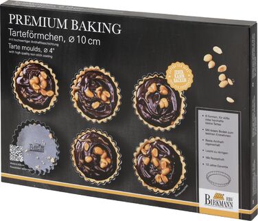 Набір форм для випічки тарталеток, 6 шт, 10 см, Premium Baking