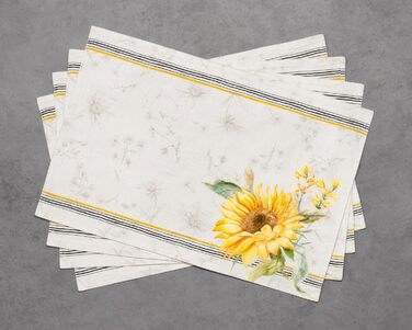 Бавовняні килимки для серветок, набір з 4 шт. , декоративні килимки для серветок, пасхальні килимки, що миються, для свят, вечерь, весни, літа (33 см x 48 см) (048 - Candice), 39Hermine 100