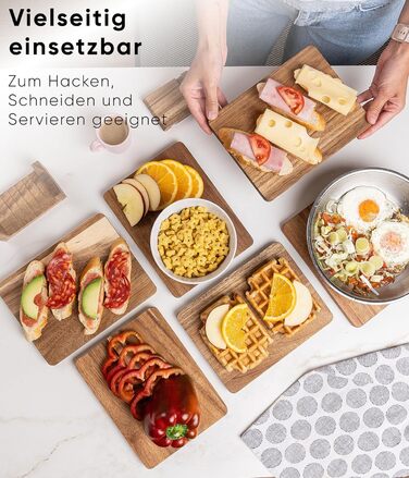 Набір з 6 дерев’яних сніданкових дощечок із акації Deco haus