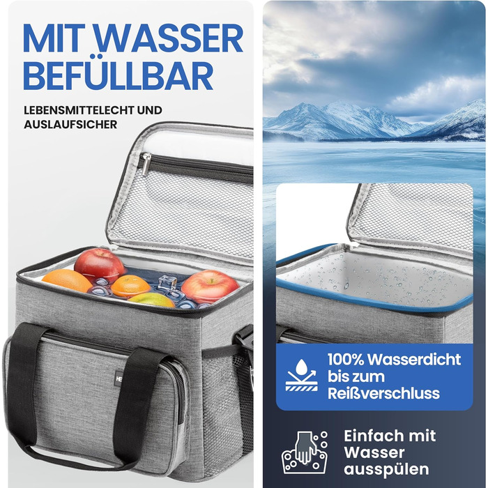 Маленька термосумка 10 л світло-сіра HELDENWERK