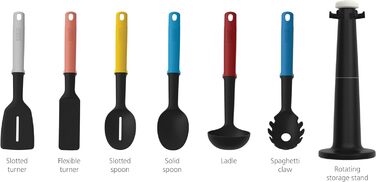 Набор кухонных принадлежностей, 6 предметов со стойкой, разноцветный Elevate Carousel Joseph Joseph