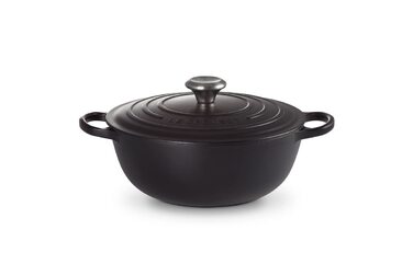 Чавунна каструля Le Creuset Signature, Ø 26 см, для всіх типів плит та індукції, об'єм 4,1 л, 4,255 кг (матовий чорний)