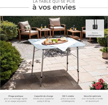 Кемпинговый стол 80 х 60 х 68 см tectake