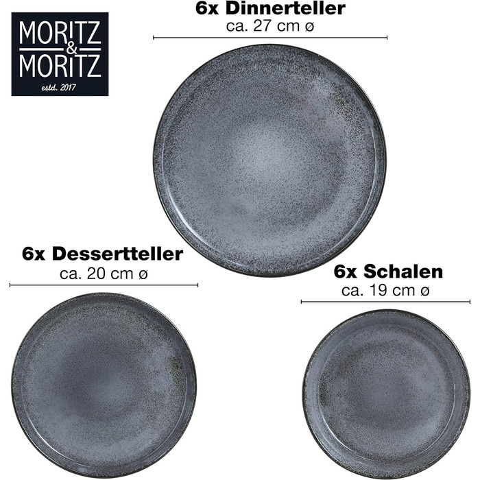 Набір посуду на 6 персон, 18 предметів, Gourmet Moritz & Moritz