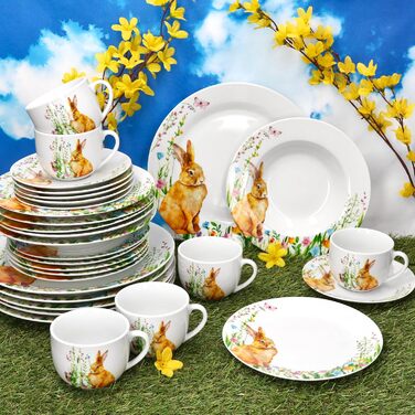 Набір посуду 30 предметів на 6 осіб до Великодня MamboCat