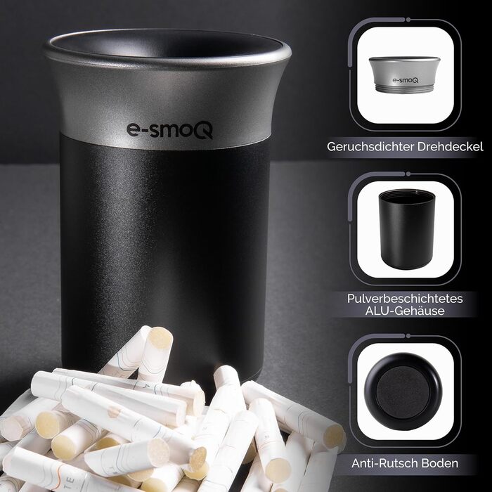 Пепельница для табачных стиков с крышкой e-smoQ
