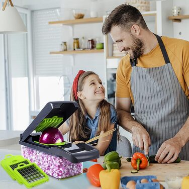 Універсальна овочерізка 16 в 1, сіро-зелений колір Etievort