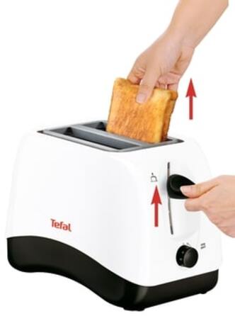 Tefal Тостер Delfini2, 850Вт, пластик, білий+чорний