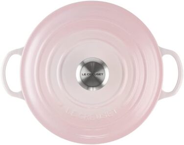 Чавунна каструля Le Creuset Signature, 24 см, 4,1 л, для всіх типів плит та індукції (Shell Pink)