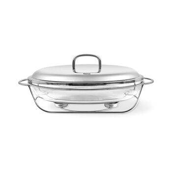 Овальный мармит Fissman 37x21x18 см 2.0л с подставкой для греющей свечи (6030)