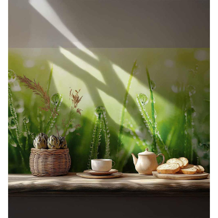 Самоклеючий кухонний фартух - матовий, преміальна бризкозахисна плівка 0,4 мм як доступна альтернатива склу, легке встановлення та очищення - висота 60 см - Дизайн Світло-сірий мармур 180 x 60 см (зелений, Ш 220 см x В 60 см, 0,2 мм)